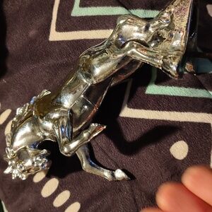 Chrome polished metal cast itallion  Rearing Horse  hood ornament/ statue